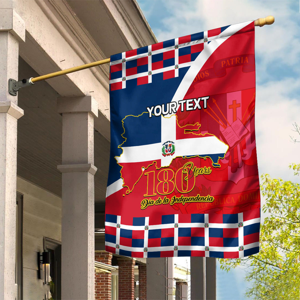 Dominican Republic 180th Years Independence Day Personalized Garden Flag - Wonder Print Shop