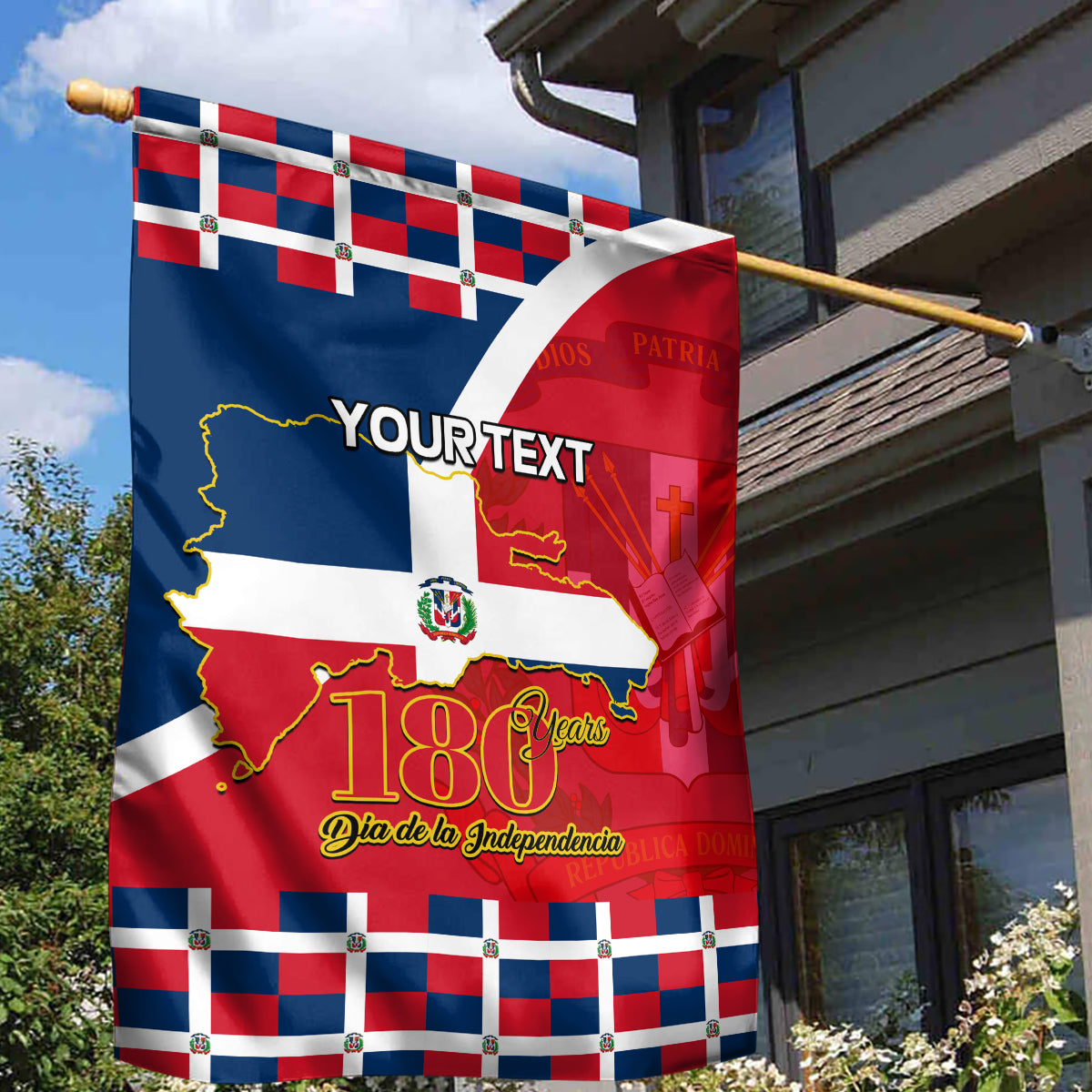 Dominican Republic 180th Years Independence Day Personalized Garden Flag - Wonder Print Shop