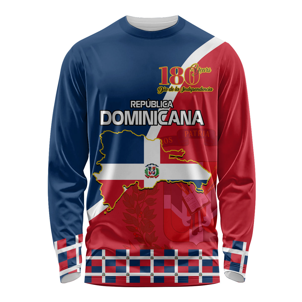 Dominican Republic 180th Years Independence Day Personalized Long Sleeve Shirt - Wonder Print Shop