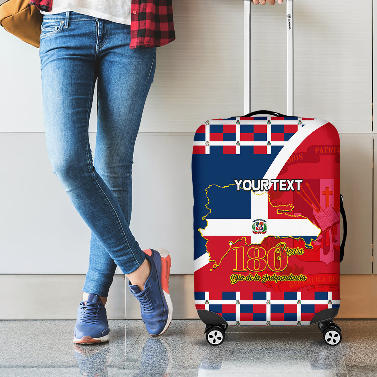 Dominican Republic 180th Years Independence Day Personalized Luggage Cover - Wonder Print Shop