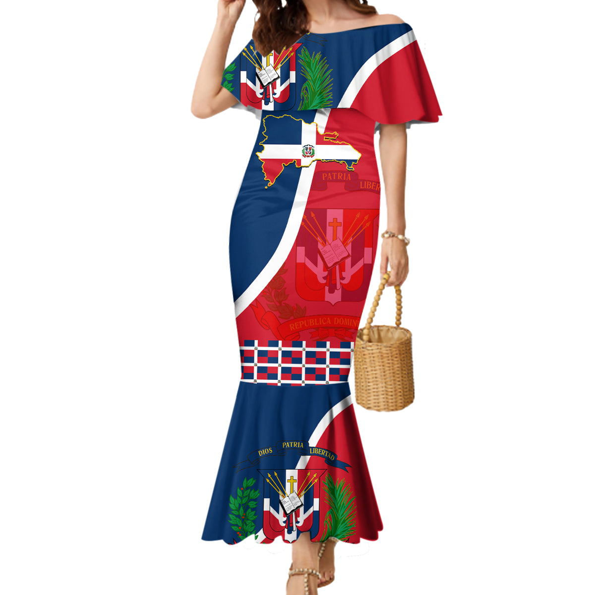 Dominican Republic 180th Years Independence Day Personalized Mermaid Dress - Wonder Print Shop