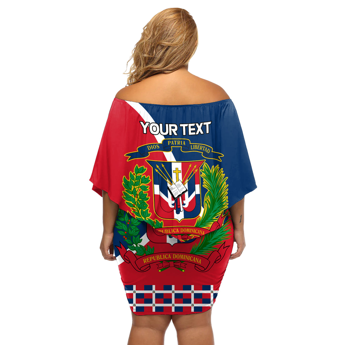 Dominican Republic 180th Years Independence Day Personalized Off Shoulder Short Dress - Wonder Print Shop