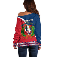 Dominican Republic 180th Years Independence Day Personalized Off Shoulder Sweater - Wonder Print Shop