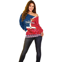 Dominican Republic 180th Years Independence Day Personalized Off Shoulder Sweater - Wonder Print Shop