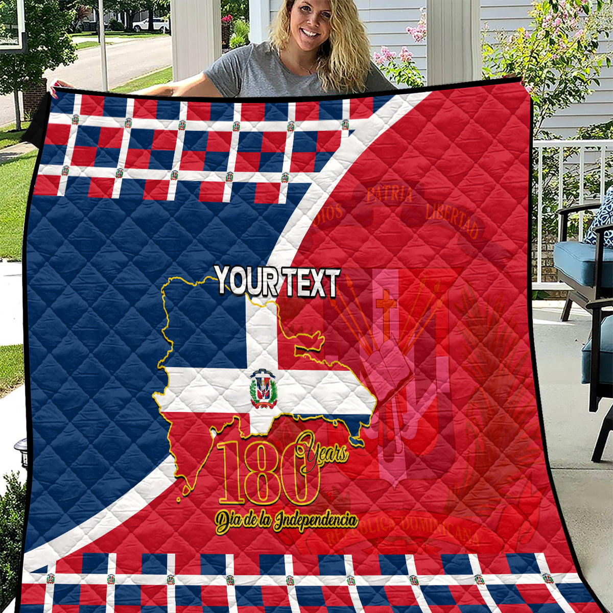 Dominican Republic 180th Years Independence Day Personalized Quilt - Wonder Print Shop
