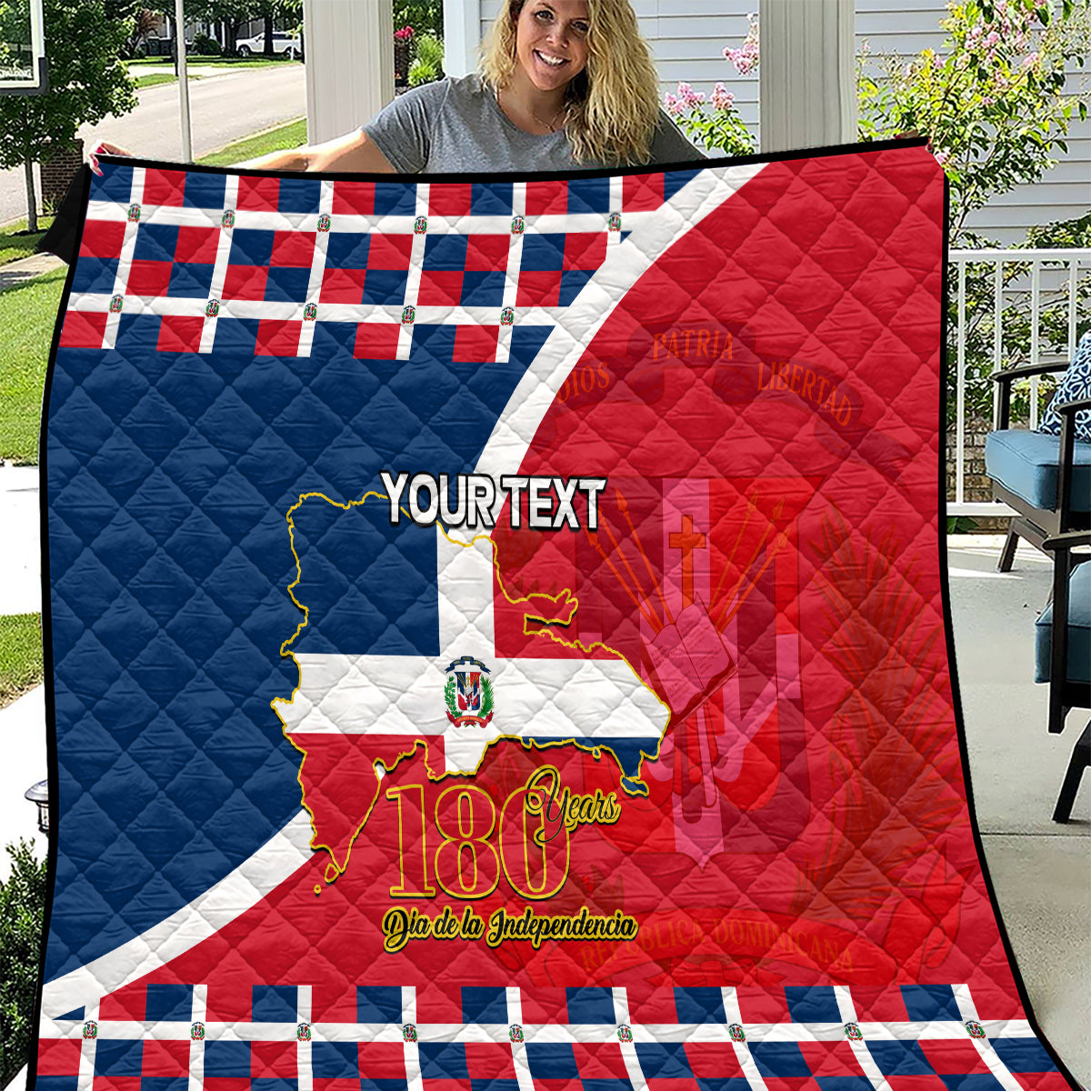 Dominican Republic 180th Years Independence Day Personalized Quilt