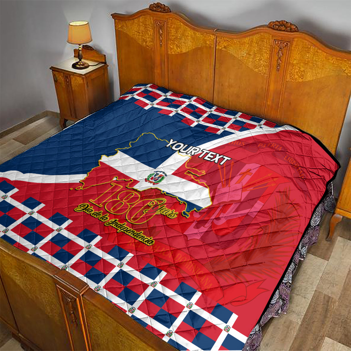 Dominican Republic 180th Years Independence Day Personalized Quilt - Wonder Print Shop