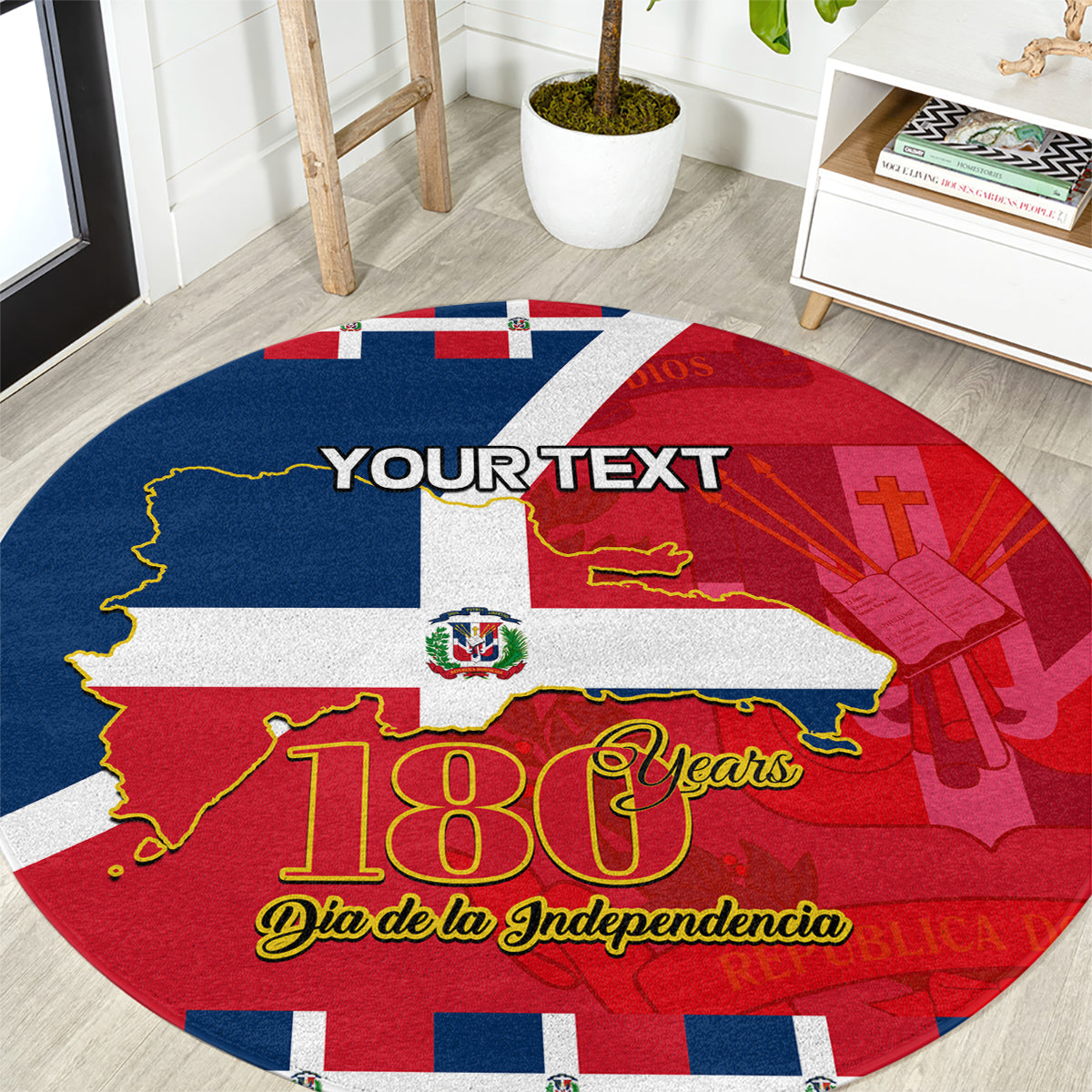 Dominican Republic 180th Years Independence Day Personalized Round Carpet