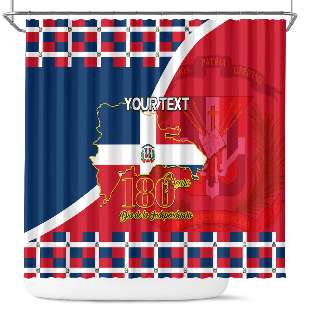 Dominican Republic 180th Years Independence Day Personalized Shower Curtain