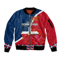 Dominican Republic 180th Years Independence Day Personalized Sleeve Zip Bomber Jacket - Wonder Print Shop