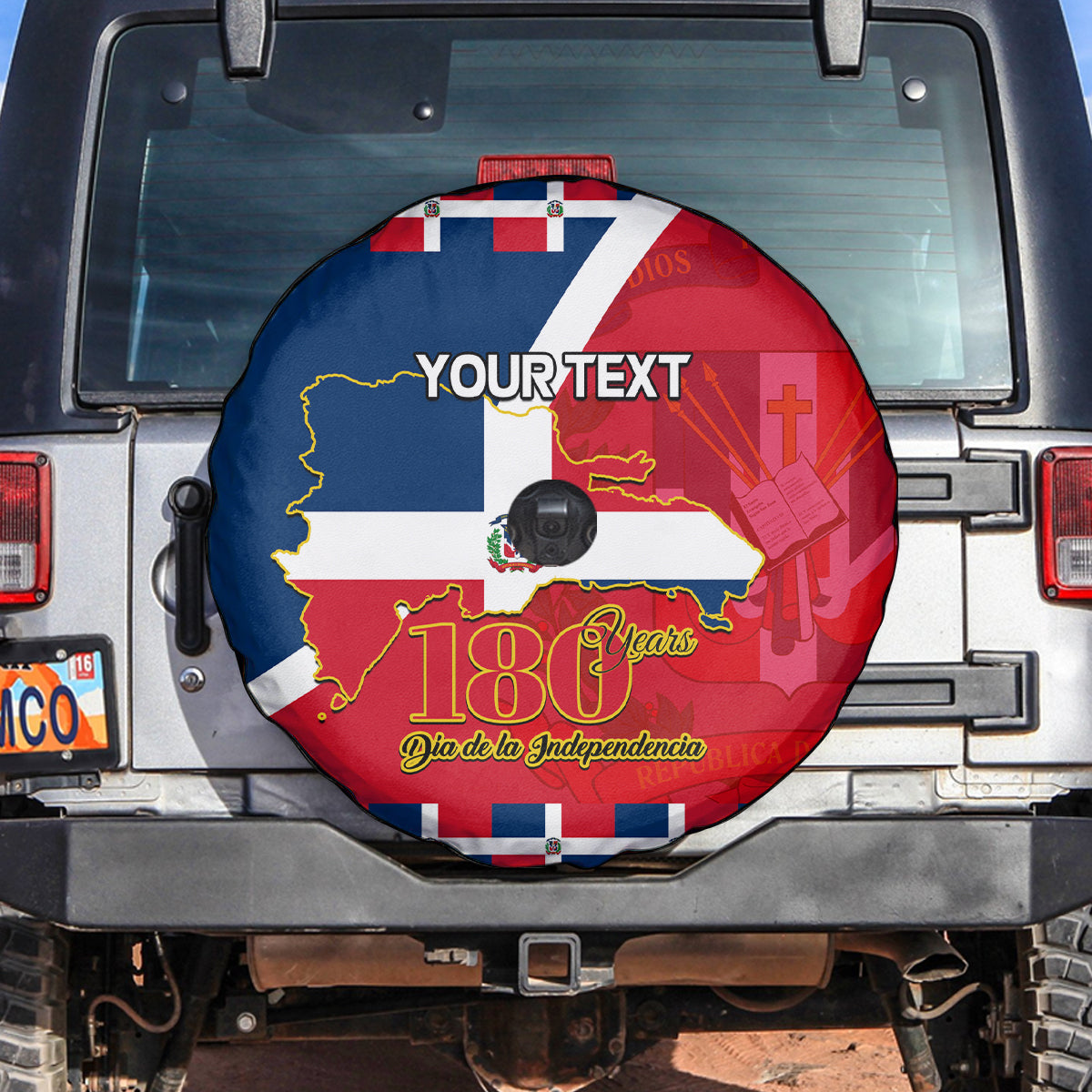 Dominican Republic 180th Years Independence Day Personalized Spare Tire Cover - Wonder Print Shop