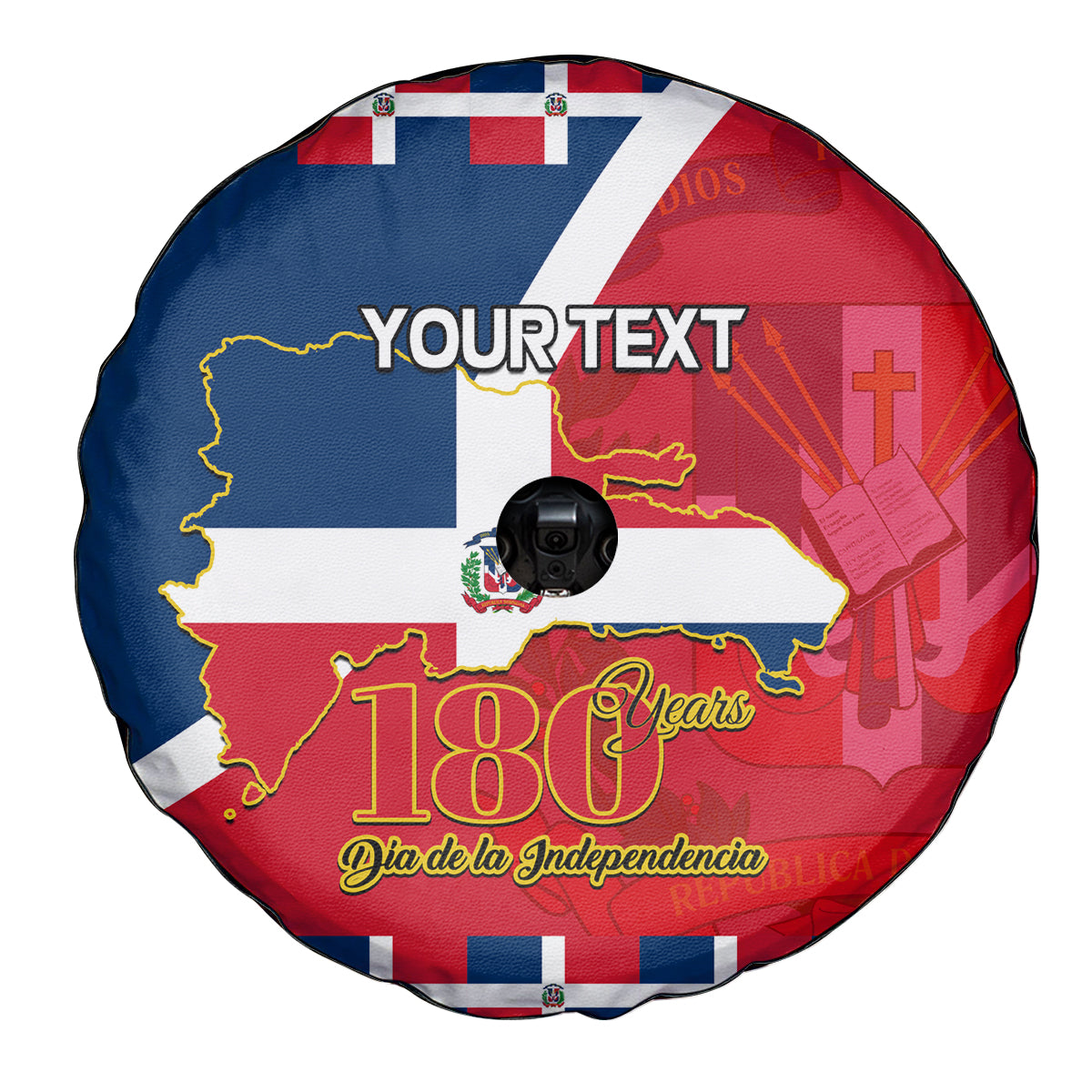 Dominican Republic 180th Years Independence Day Personalized Spare Tire Cover - Wonder Print Shop