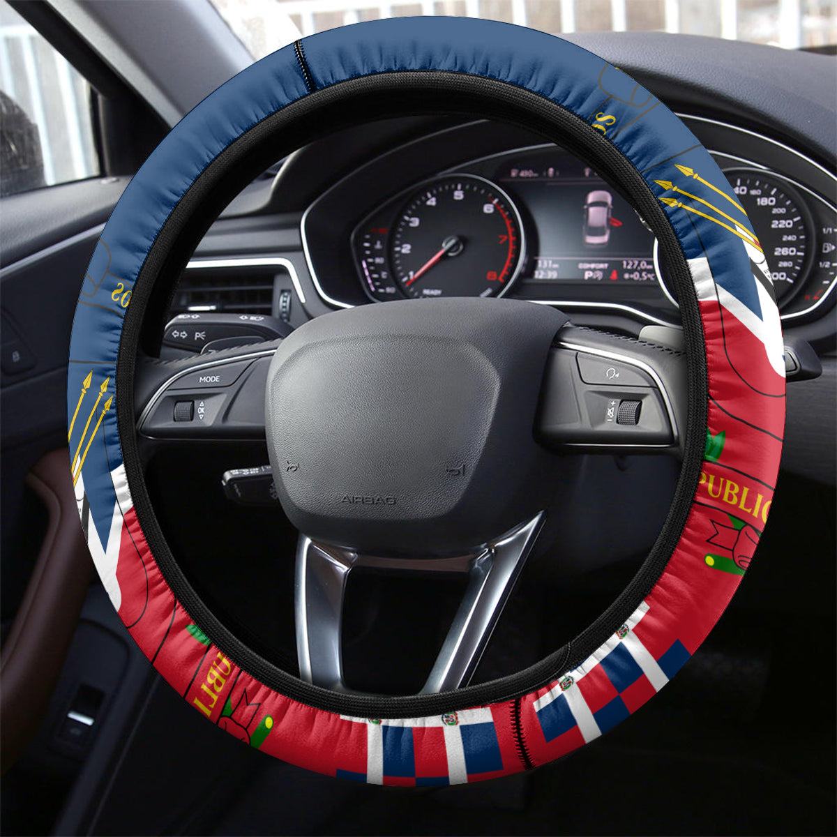 Dominican Republic 180th Years Independence Day Personalized Steering Wheel Cover - Wonder Print Shop