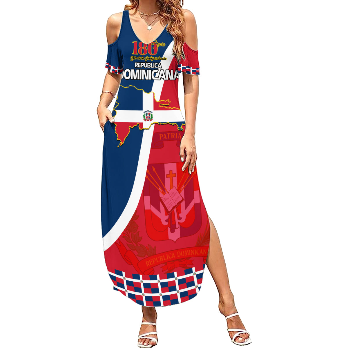 Dominican Republic 180th Years Independence Day Personalized Summer Maxi Dress - Wonder Print Shop