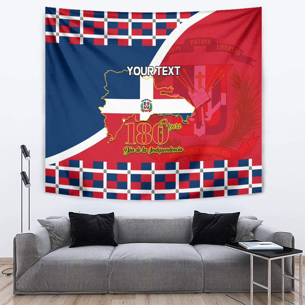 Dominican Republic 180th Years Independence Day Personalized Tapestry - Wonder Print Shop
