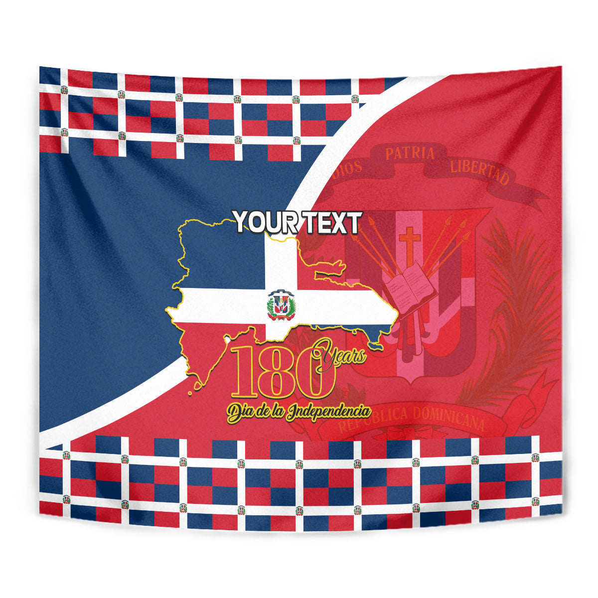 Dominican Republic 180th Years Independence Day Personalized Tapestry - Wonder Print Shop