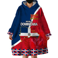 Dominican Republic 180th Years Independence Day Personalized Wearable Blanket Hoodie - Wonder Print Shop