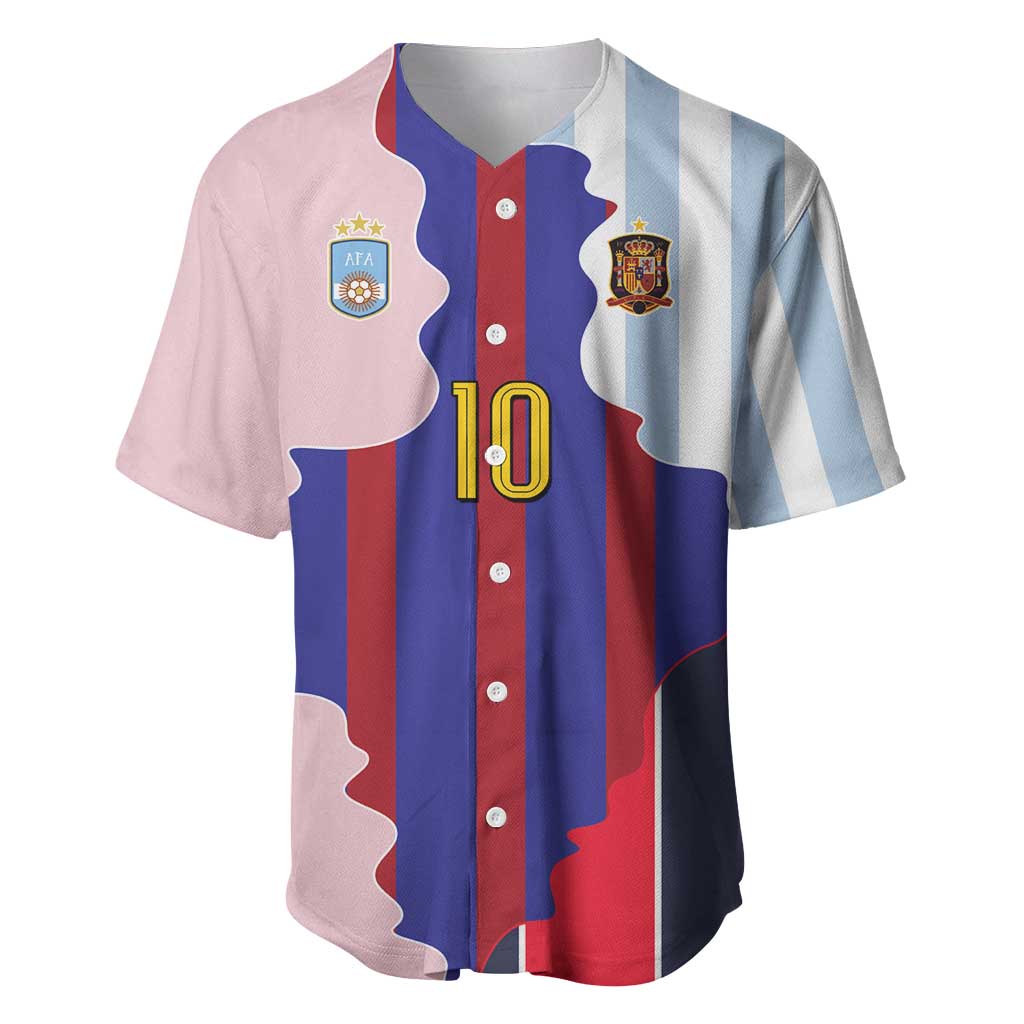 Custom Argentina and Spain Baseball Jersey Special Vintage Match Team Edition