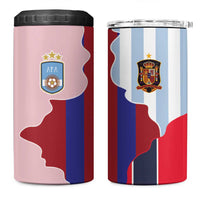 Custom Argentina and Spain 4 in 1 Can Cooler Tumbler Special Vintage Match Team Edition