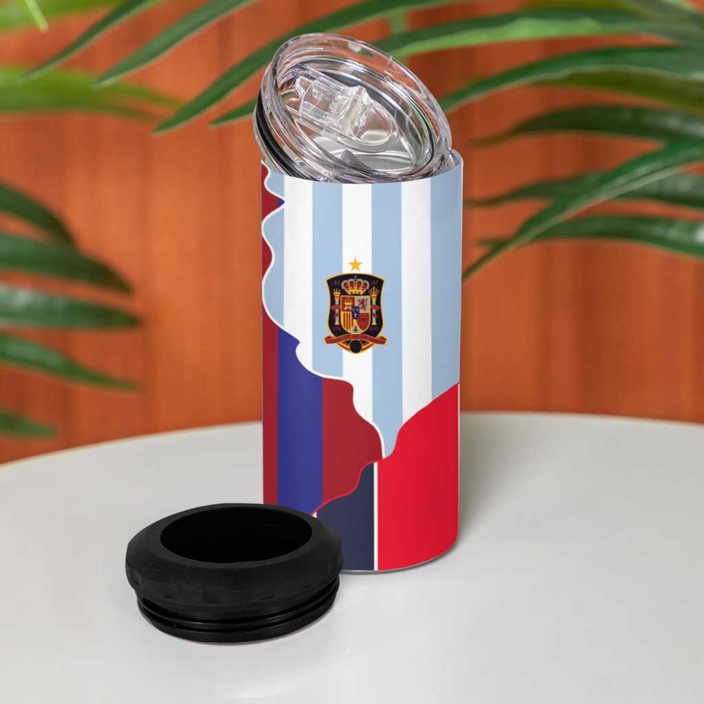 Custom Argentina and Spain 4 in 1 Can Cooler Tumbler Special Vintage Match Team Edition