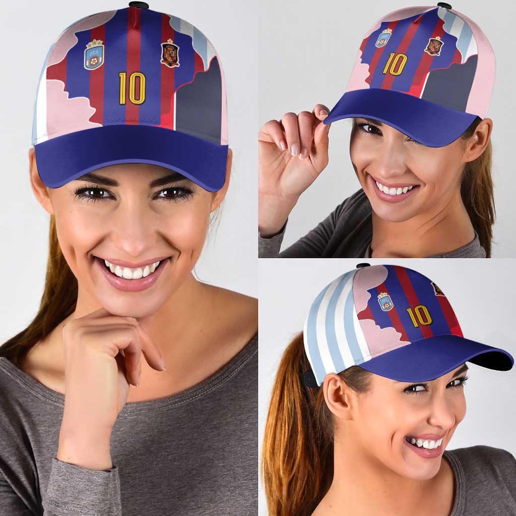 Custom Argentina and Spain Classic Cap Special Vintage Match Team Edition