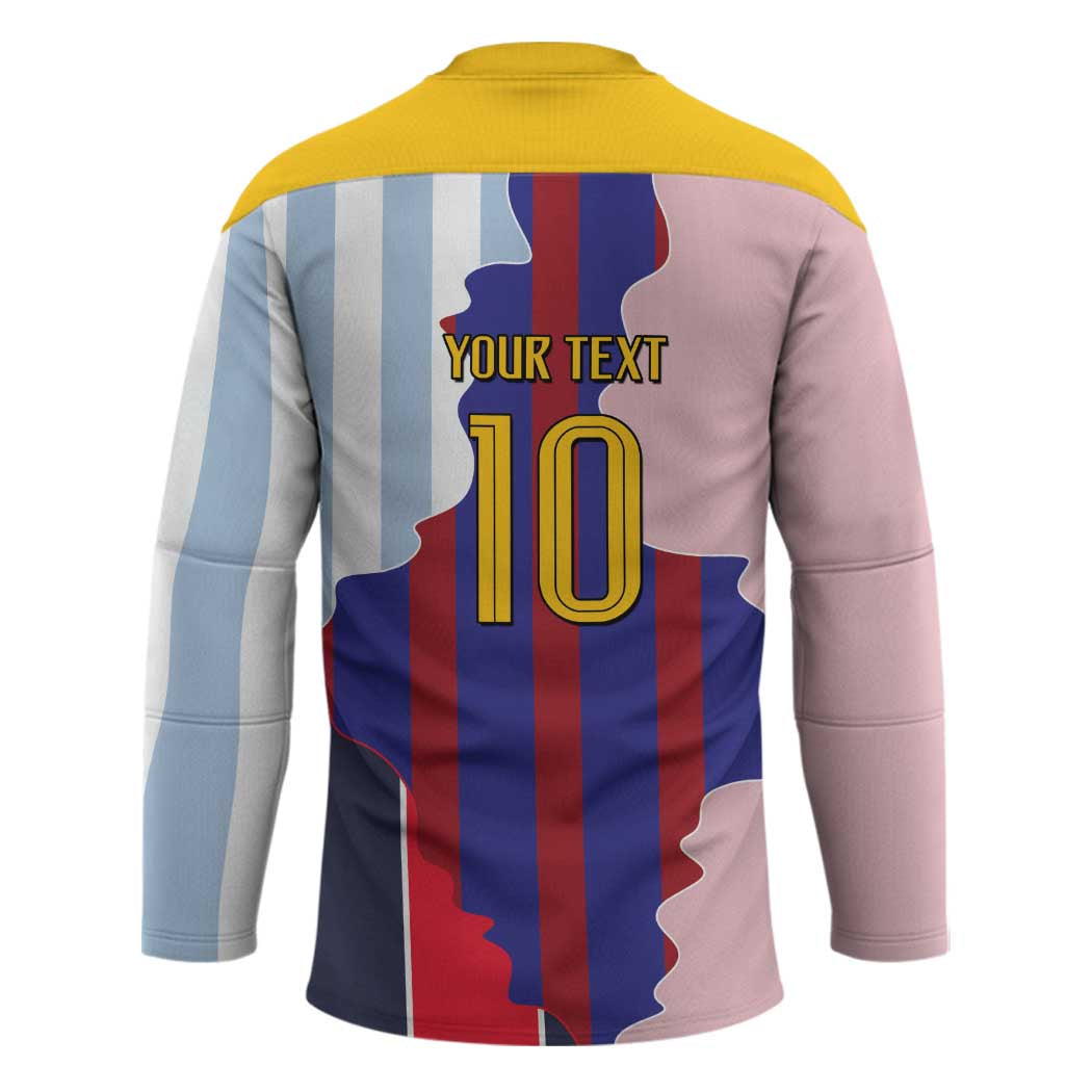 Custom Argentina and Spain Hockey Jersey Special Vintage Match Team Edition