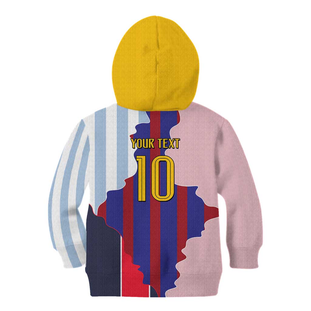 Custom Argentina and Spain Kid Hoodie Special Vintage Match Team Edition