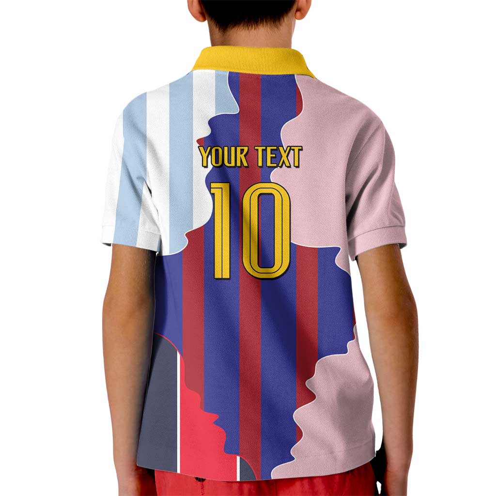 Custom Argentina and Spain Kid Polo Shirt Special Vintage Match Team Edition
