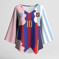 Custom Argentina and Spain Kimono Sleeve Blouse Special Vintage Match Team Edition