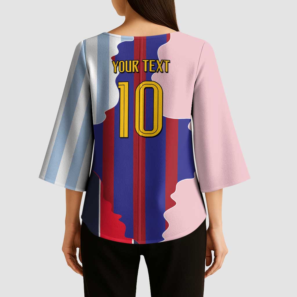 Custom Argentina and Spain Kimono Sleeve Blouse Special Vintage Match Team Edition