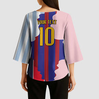 Custom Argentina and Spain Kimono Sleeve Blouse Special Vintage Match Team Edition