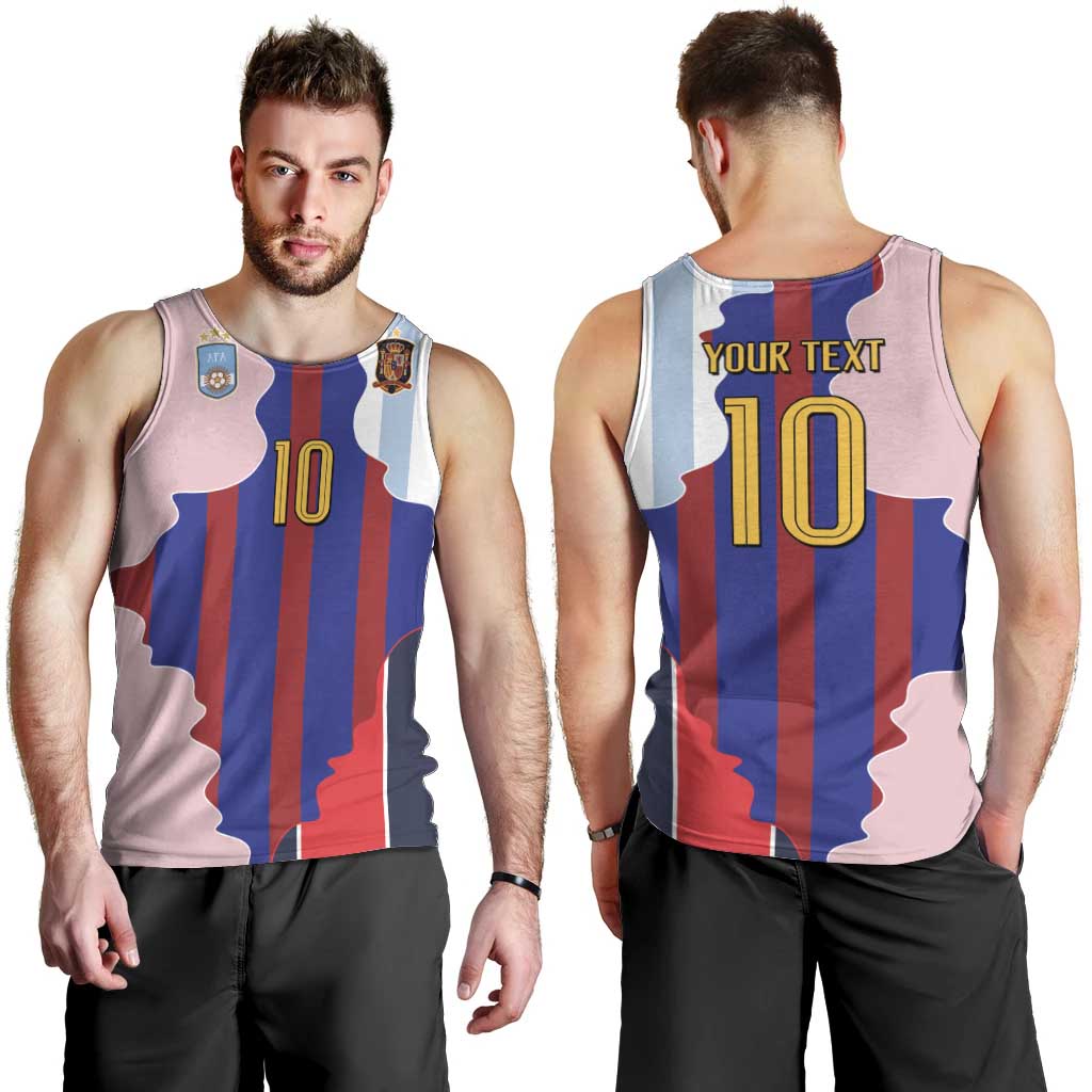 Custom Argentina and Spain Men Tank Top Special Vintage Match Team Edition