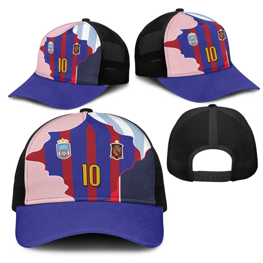 Custom Argentina and Spain Mesh Trucker Cap Special Vintage Match Team Edition
