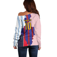 Custom Argentina and Spain Off Shoulder Sweater Special Vintage Match Team Edition
