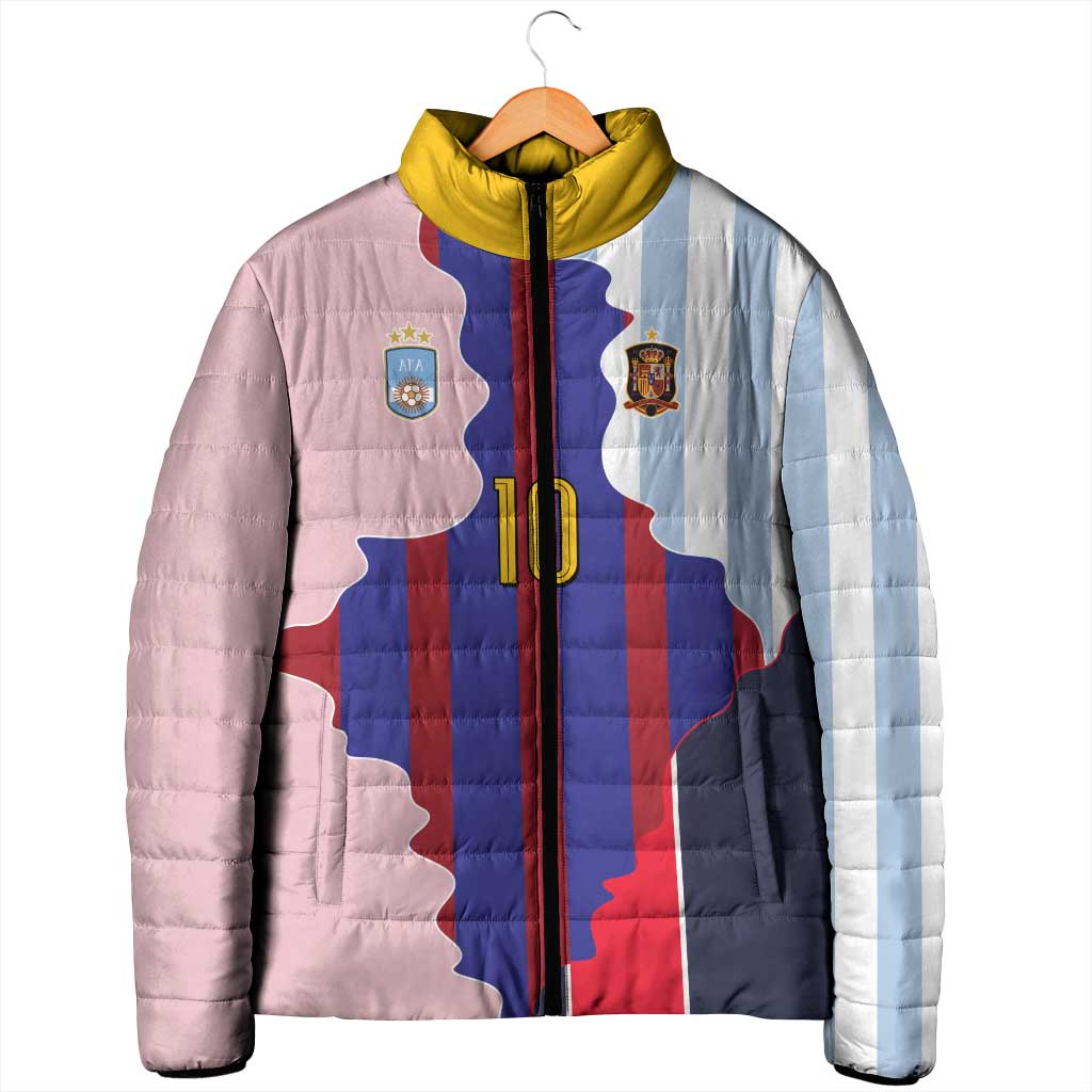 Custom Argentina and Spain Padded Jacket Special Vintage Match Team Edition