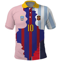 Custom Argentina and Spain Polo Shirt Special Vintage Match Team Edition