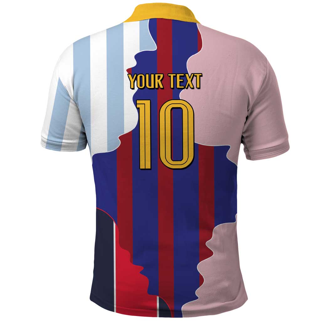 Custom Argentina and Spain Polo Shirt Special Vintage Match Team Edition
