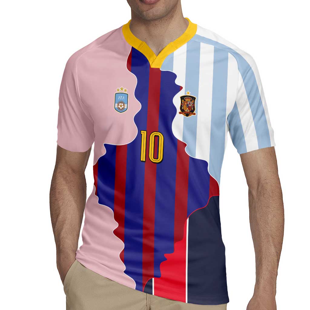 Custom Argentina and Spain Rugby Jersey Special Vintage Match Team Edition