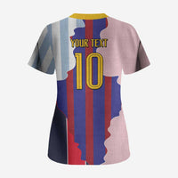 Custom Argentina and Spain Scrub Top Special Vintage Match Team Edition
