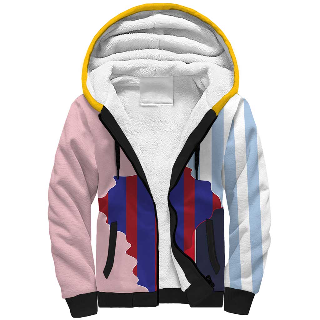 Custom Argentina and Spain Sherpa Hoodie Special Vintage Match Team Edition