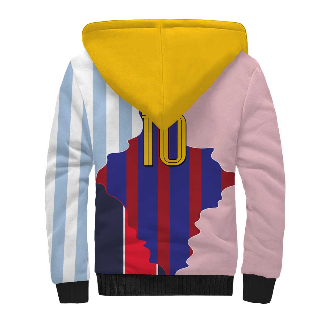 Custom Argentina and Spain Sherpa Hoodie Special Vintage Match Team Edition