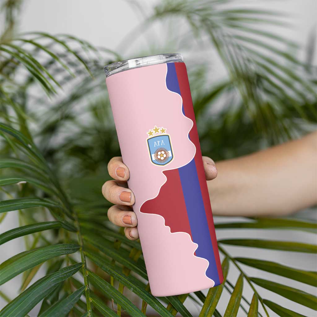 Custom Argentina and Spain Skinny Tumbler Special Vintage Match Team Edition