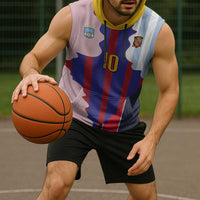Custom Argentina and Spain Sleeveless Hoodie Special Vintage Match Team Edition