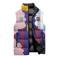Custom Argentina and Spain Sleeveless Puffer Jacket Special Vintage Match Team Edition