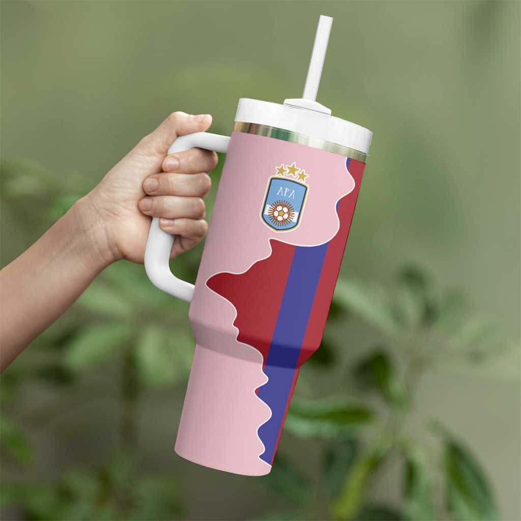 Custom Argentina and Spain Tumbler With Handle Special Vintage Match Team Edition