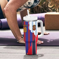 Custom Argentina and Spain Tumbler With Handle Special Vintage Match Team Edition