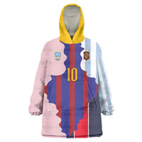 Custom Argentina and Spain Wearable Blanket Hoodie Special Vintage Match Team Edition