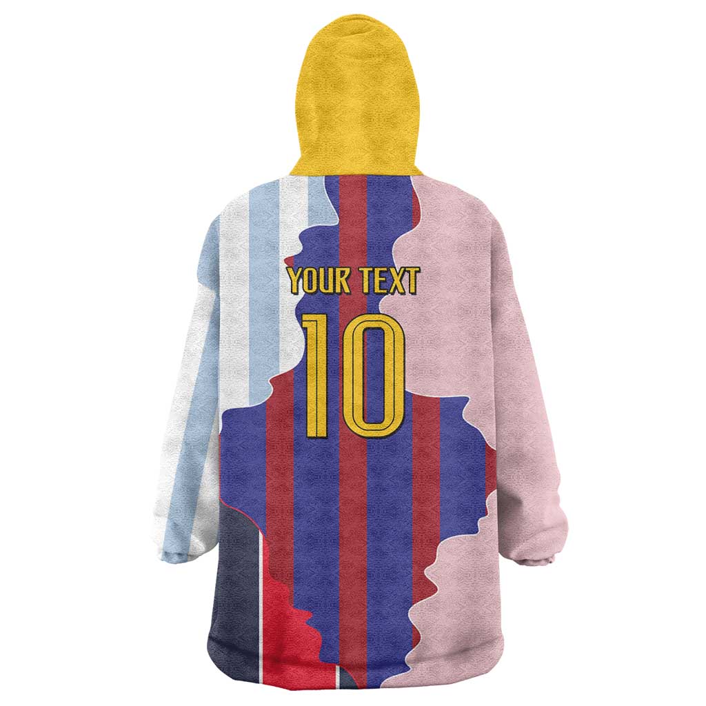 Custom Argentina and Spain Wearable Blanket Hoodie Special Vintage Match Team Edition