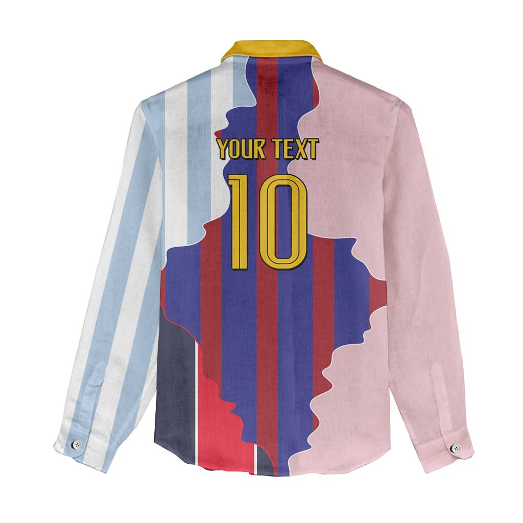 Custom Argentina and Spain Women Casual Shirt Special Vintage Match Team Edition