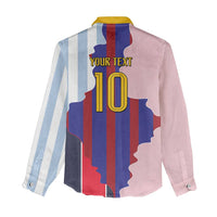 Custom Argentina and Spain Women Casual Shirt Special Vintage Match Team Edition